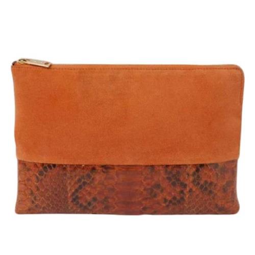 Pre-owned Leather clutches Celine Vintage , Brown , Dames