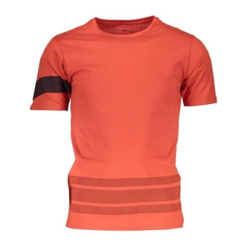 Korte Mouw Oranje T-shirt Contrast Logo GAS , Orange , Heren