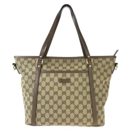 Pre-owned Canvas gucci-bags Gucci Vintage , Beige , Dames