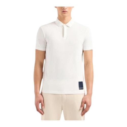 Stretch katoenen poloshirt - Slim Fit Armani Exchange , White , Heren