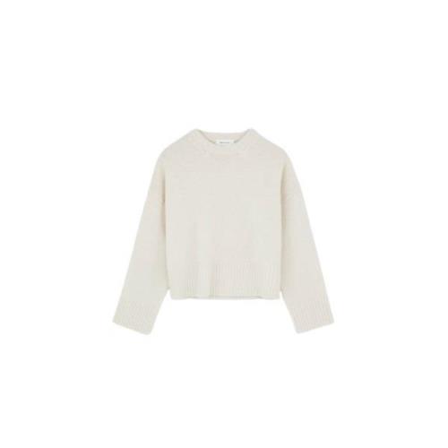 Oversized Merino Wool Pullover Skall Studio , White , Dames