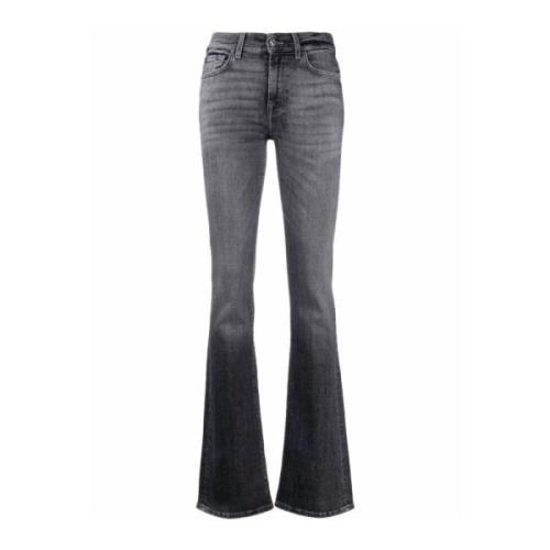 Grijze Bootcut Slim Jeans Voorste Knoop 7 For All Mankind , Gray , Dam...