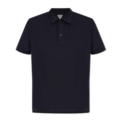 Katoenen polo met logo Bottega Veneta , Blue , Heren