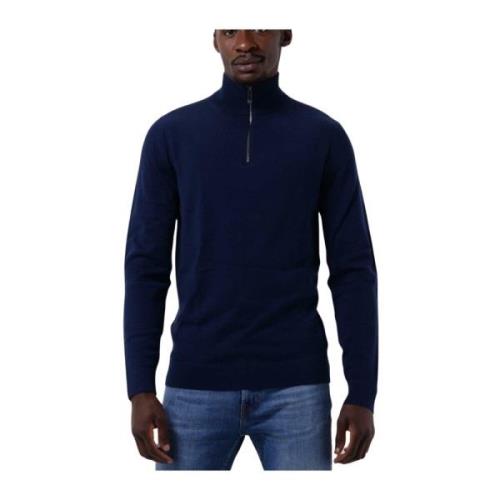 Merino Quarter Zip Sweater Navy Blue Calvin Klein , Blue , Heren