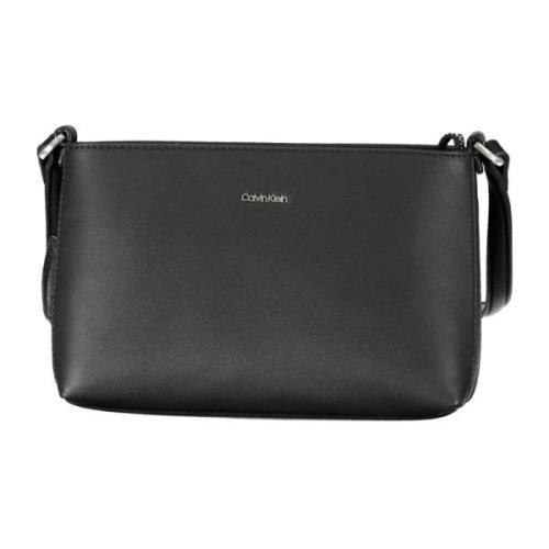 Zwarte Crossbody Tas met Ritssluiting Calvin Klein , Black , Dames