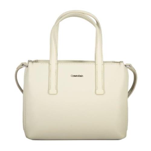 Beige Handtas met Verstelbare Band Calvin Klein , Beige , Dames