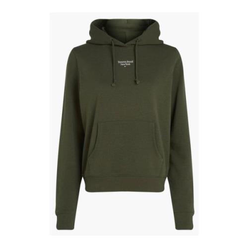 Basic Logo Hoodie - Groen Tommy Jeans , Green , Dames