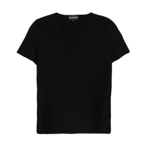 Zwarte T-shirts en Polos met Textuurafwerking Emporio Armani , Black ,...