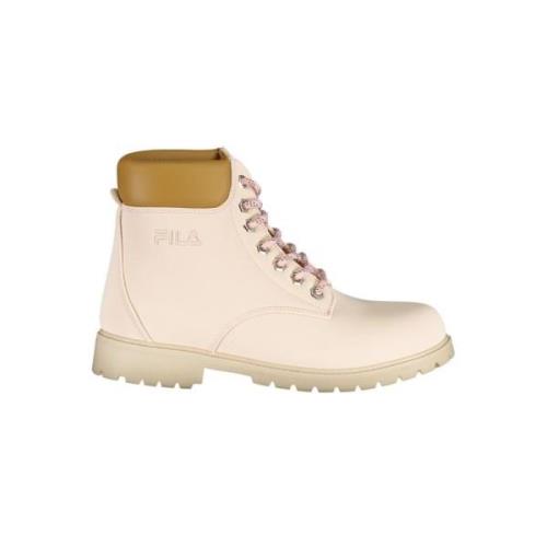 Stijlvolle Roze Veterschoenen met Borduurdetails Fila , Pink , Dames