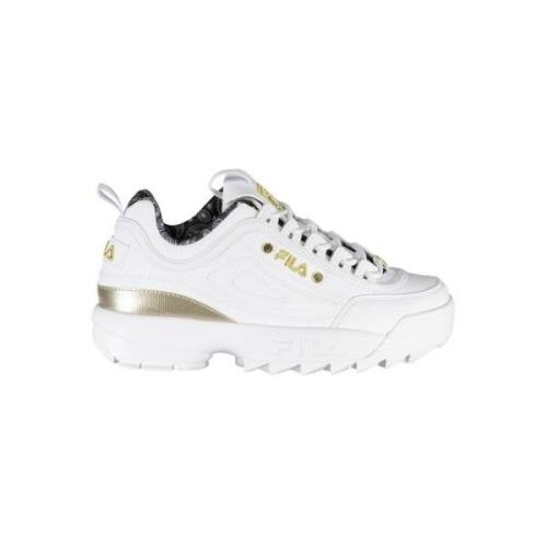 Witte Vetersneakers met Contrastdetails Fila , White , Dames