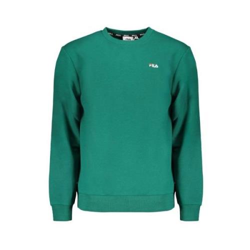 Groene Katoenen Sweatshirt, Borduurwerk, Logo Fila , Green , Heren