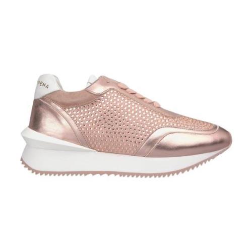 Glanzende leren platform sneakers Alma EN Pena , Pink , Dames