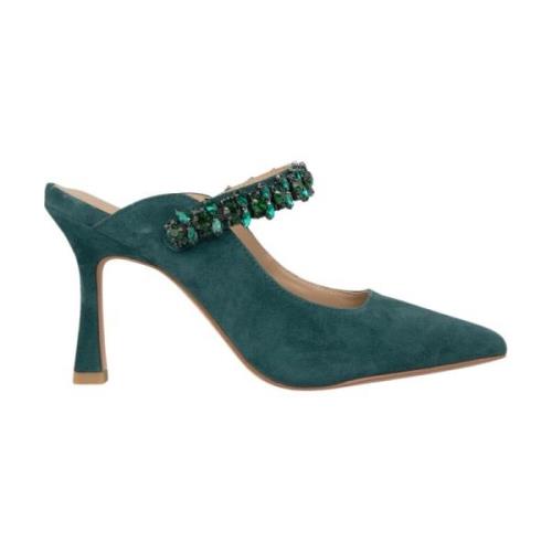 Stijlvolle muiltjes met strass detail Alma EN Pena , Green , Dames