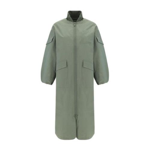 Oversized Shell Coat Ganni , Green , Dames