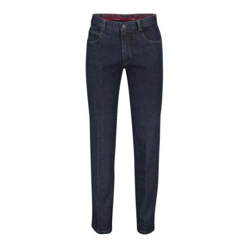 Slim-fit Donkerblauwe Denim Jeans Meyer , Blue , Heren