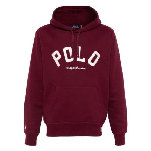 Rode Logo Hoodie Fleece Gevoerd Polo Ralph Lauren , Red , Heren