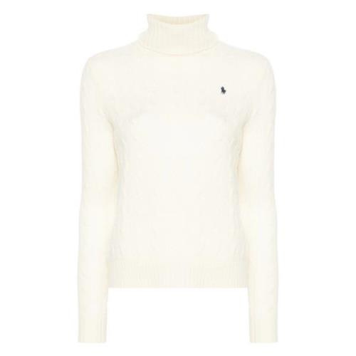 Witte Gebreide Trui met Polo Pony Polo Ralph Lauren , White , Dames