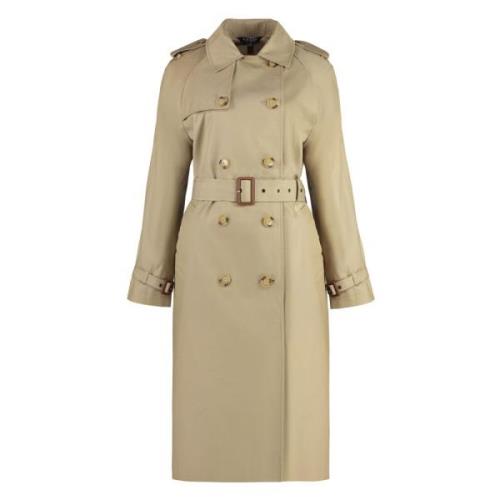 Klassieke Katoenen Trenchcoat Ralph Lauren , Beige , Dames