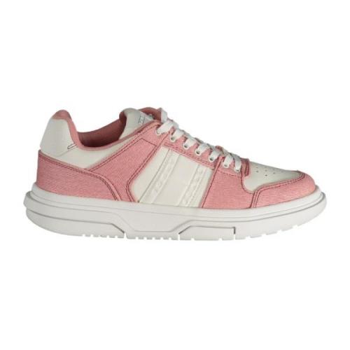 Sportieve Vetersneakers Roze Contrast Logo Tommy Hilfiger , Pink , Dam...