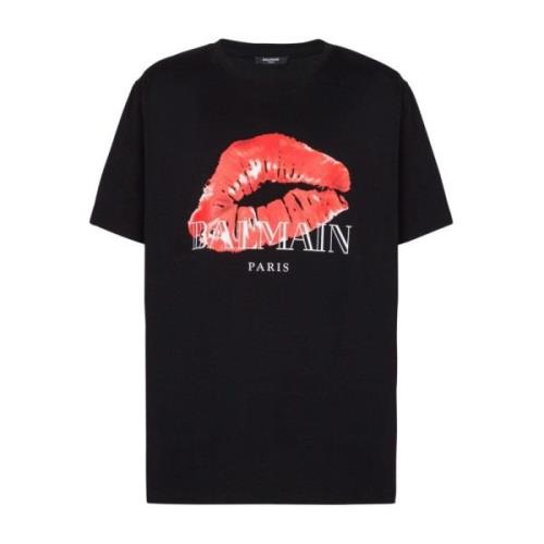 Zwarte T-shirts & Polos voor Mannen Balmain , Black , Heren