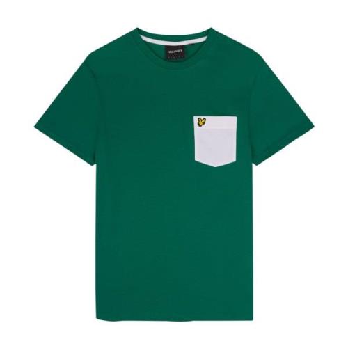 Contrastzak T-shirt Lyle & Scott , Green , Heren