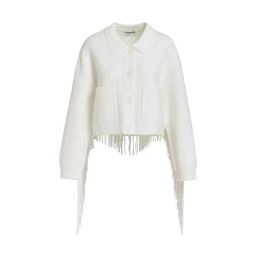 Gebreid franjesjasje Essentiel Antwerp , White , Dames