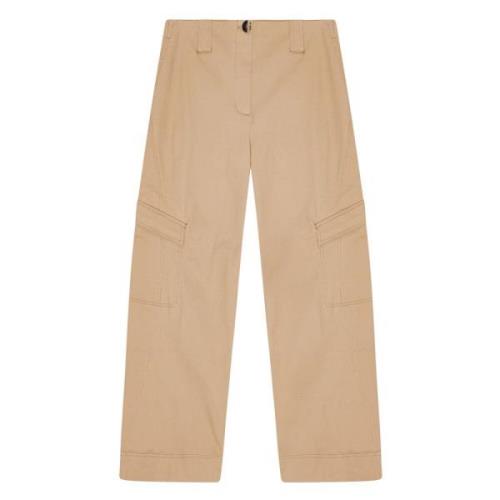 Cargo Zak Beige Broek Ganni , Beige , Dames