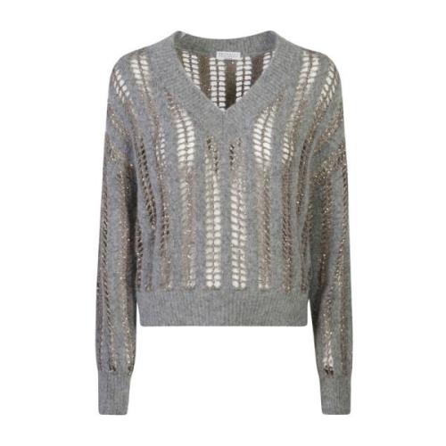 Grijze Sweatshirt Aw24 Dameskleding Brunello Cucinelli , Gray , Dames