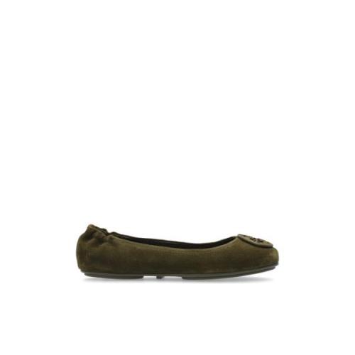 Suede Ballet Flats Minnie Tory Burch , Green , Dames