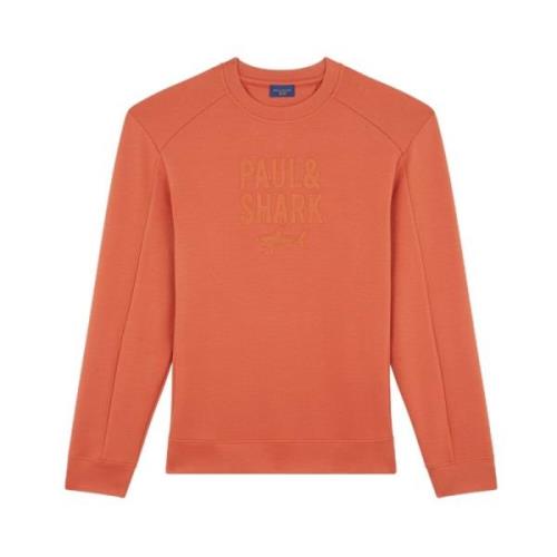 Gestructureerde Ronde Hals Sweater Paul & Shark , Orange , Heren