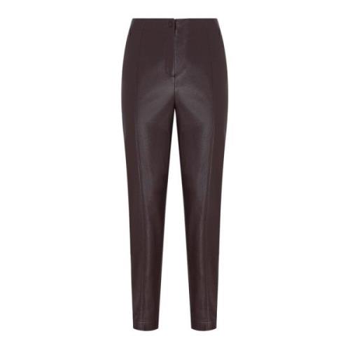 Bordeaux Leren Skinny Broek Patrizia Pepe , Purple , Dames