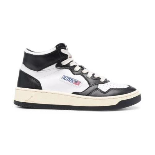 Medalist Mid Bicolor Leren High Top Sneakers Autry , Black , Dames