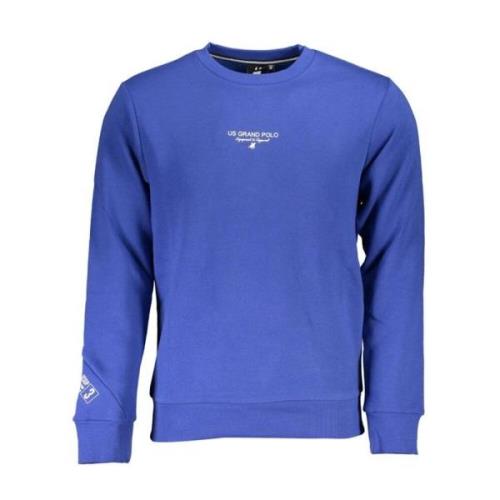 Blauwe Fleece Logo Sweatshirt Mannen U.s. Polo Assn. , Blue , Heren