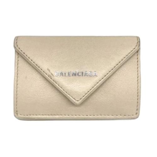 Pre-owned Leather wallets Balenciaga Vintage , White , Dames