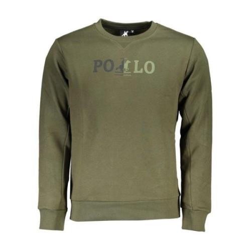 Groene Logo Print Crewneck Sweatshirt U.s. Polo Assn. , Green , Heren