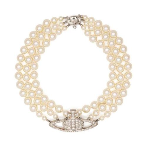 Kristal Gelaagde Orb Armband Vivienne Westwood , Beige , Unisex