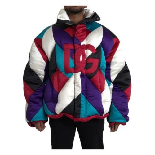 Multicolor Logo Windbreaker Jas Dolce & Gabbana , Multicolor , Heren