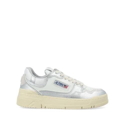 Witte Sneakers met Zilver-Tone Design Autry , White , Dames