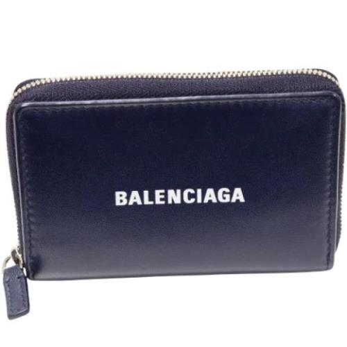 Pre-owned Leather wallets Balenciaga Vintage , Blue , Heren