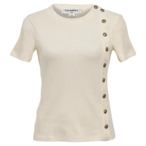 Pre-owned Cotton tops Chanel Vintage , White , Dames