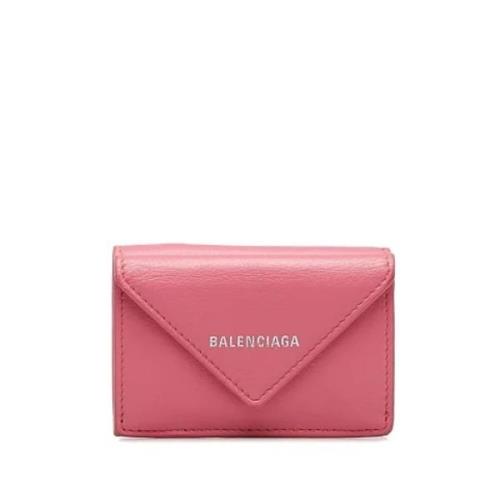 Pre-owned Leather wallets Balenciaga Vintage , Pink , Dames