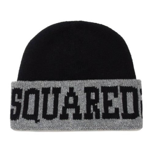 Wolmix Gebreide Muts Dsquared2 , Black , Unisex