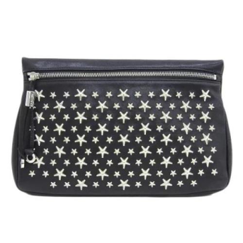 Pre-owned Leather clutches Jimmy Choo Pre-owned , Black , Dames