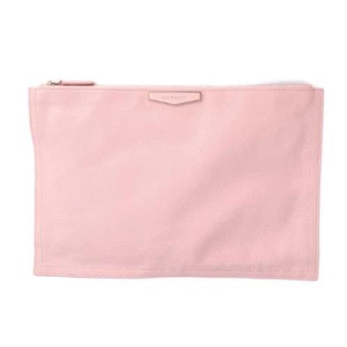 Pre-owned Leather clutches Givenchy Pre-owned , Pink , Dames