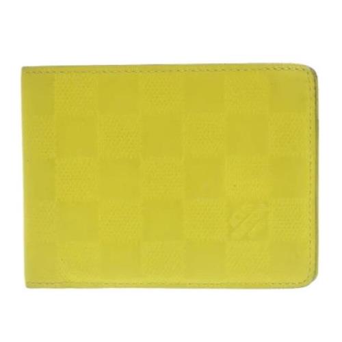 Pre-owned Canvas wallets Louis Vuitton Vintage , Yellow , Heren