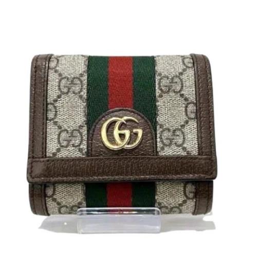 Pre-owned Canvas wallets Gucci Vintage , Brown , Dames