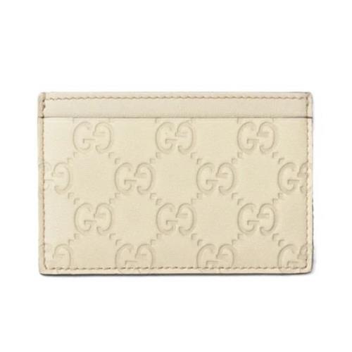 Pre-owned Leather wallets Gucci Vintage , White , Heren