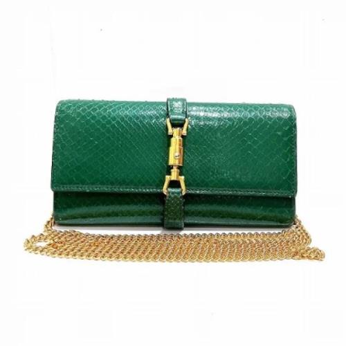 Pre-owned Leather wallets Gucci Vintage , Green , Dames