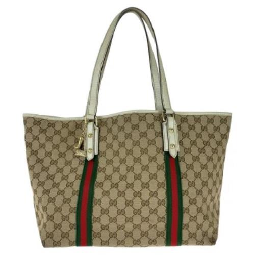 Pre-owned Canvas gucci-bags Gucci Vintage , Beige , Dames