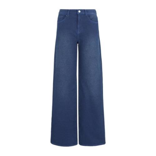 Blauwe Jeans Rechte Pijp Rits Sluiting Emporio Armani , Blue , Dames